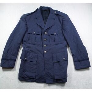 Vintage US Air Force Jacket Mens Size 40S Blue 4 Button Uniform Dress Coat Wool